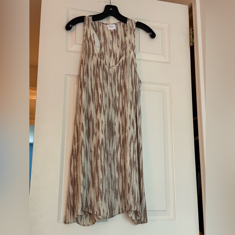 Parker Tan and Cream Dress